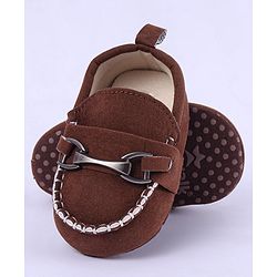Cute Walk by Babyhug Slip On Loafer Booties - Coffee Brown