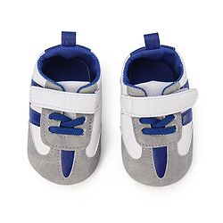 Cute Walk by Babyhug Booties with Velcro Closure - Blue & Grey