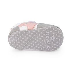 Cute Walk by Babyhug Booties with Velcro Closure - Blue & Grey