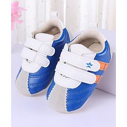 Cute Walk by Babyhug Colour Blocked Double Velcro Closure Booties - Blue