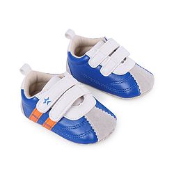 Cute Walk by Babyhug Colour Blocked Double Velcro Closure Booties - Blue