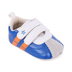 Cute Walk by Babyhug Colour Blocked Double Velcro Closure Booties - Blue