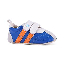 Cute Walk by Babyhug Colour Blocked Double Velcro Closure Booties - Blue