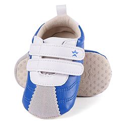 Cute Walk by Babyhug Colour Blocked Double Velcro Closure Booties - Blue