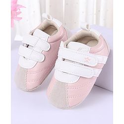 Cute Walk by Babyhug Colour Blocked Double Velcro Closure Booties - Blue