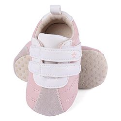 Cute Walk by Babyhug Colour Blocked Double Velcro Closure Booties - Blue