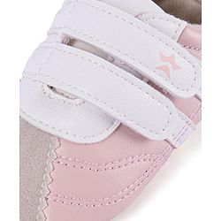 Cute Walk by Babyhug Colour Blocked Double Velcro Closure Booties - Blue