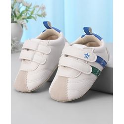 Cute Walk by Babyhug Colour Blocked Double Velcro Closure Booties - Blue
