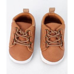 Cute Walk by Babyhug Lace Up Solid Booties - Brown