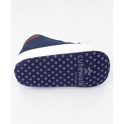 Cute Walk by Babyhug Lace Up Solid Booties - Dark Blue