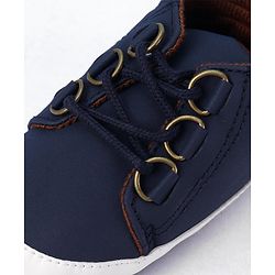 Cute Walk by Babyhug Lace Up Solid Booties - Dark Blue