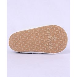 Cute Walk by Babyhug Slip On Booties with Lace Detailing - Coffee Brown