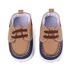 Cute Walk by Babyhug Slip On Booties with Lace Detailing - Coffee Brown