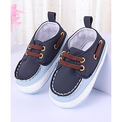 Cute Walk by Babyhug Slip On Booties with Lace Detailing - Coffee Brown