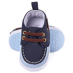 Cute Walk by Babyhug Slip On Booties with Lace Detailing - Coffee Brown