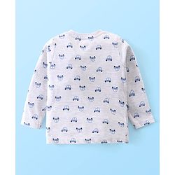 Babyhug Cotton Knit Full Sleeves Night Suit with Vehicle Print - Melange