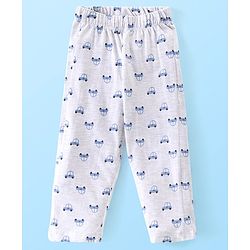 Babyhug Cotton Knit Full Sleeves Night Suit with Vehicle Print - Melange