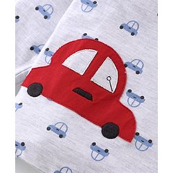 Babyhug Cotton Knit Full Sleeves Night Suit with Vehicle Print - Melange