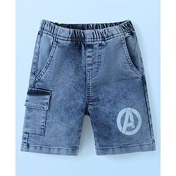 Babyhug Marvel Single Jersey Knit T-Shirt & Shorts Set With Avengers Graphic and Badge Detailing - Multicolour