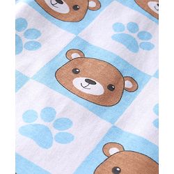 Babyhug Single Jersey Knit Dungaree & Full Sleeves T-Shirt With Teddy Bear Print - Navy Blue