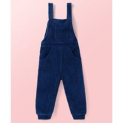 Babyhug Single Jersey Knit Full Sleeves Animal Printed T-Shirt & Dungaree - Navy Blue