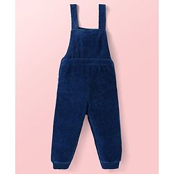 Babyhug Single Jersey Knit Full Sleeves Animal Printed T-Shirt & Dungaree - Navy Blue