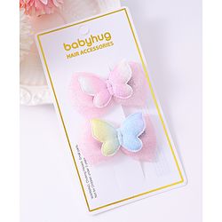 Babyhug Bow & Butterfly Hair Clips - Light Pink