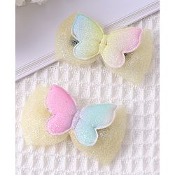 Babyhug Bow and Butterfly Clips Set of 2 - Yellow