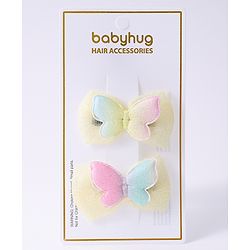 Babyhug Bow and Butterfly Clips Set of 2 - Yellow