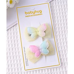 Babyhug Bow and Butterfly Clips Set of 2 - Yellow