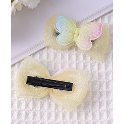 Babyhug Bow and Butterfly Clips Set of 2 - Yellow