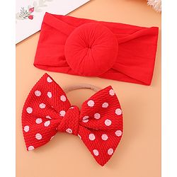 Babyhug Headband & Rubberband Combo Set of 2 - Red