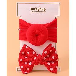 Babyhug Headband & Rubberband Combo Set of 2 - Red