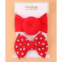 Babyhug Headband & Rubberband Combo Set of 2 - Red
