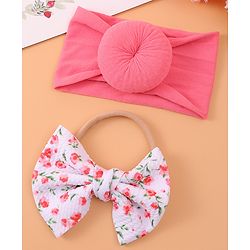 Babyhug Headband & Rubberband Combo Set of 2 - Dark Pink