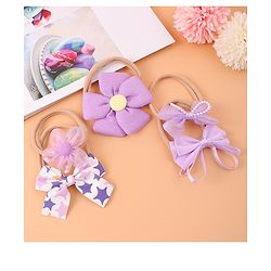 Babyhug Flower and Bow Motifs Headbands Set of 5 - Purple