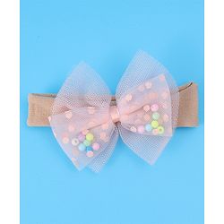 Babyhug Bow Butterfly & Flower Applique Headbands Pack of 5 - Peach