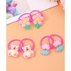 Babyhug Cupcake Hair Clips & Rubber Bands Accessories Combo Sets of 12 - Pink