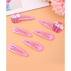 Babyhug Cupcake Hair Clips & Rubber Bands Accessories Combo Sets of 12 - Pink