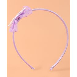 Babyhug Bow Hair Band & Clip Accessories Combo Sets of 3 - Purple