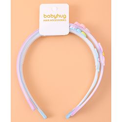 Babyhug Bow & Heart Charm Hair Bands Set of 2 - Blue & Purple