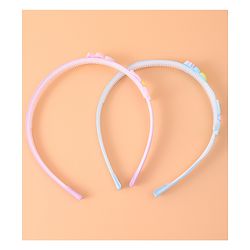 Babyhug Bow & Heart Charm Hair Bands Set of 2 - Blue & Purple