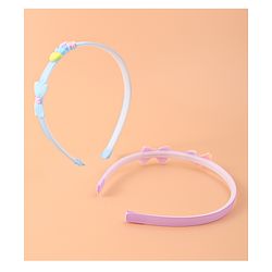 Babyhug Bow & Heart Charm Hair Bands Set of 2 - Blue & Purple