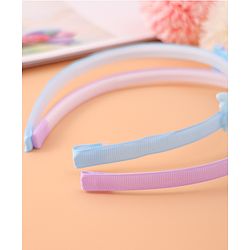 Babyhug Bow & Heart Charm Hair Bands Set of 2 - Blue & Purple