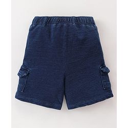 Babyhug Single Jersey Knit Half Sleeves Striped T-Shirt & Shorts Set - Navy Blue