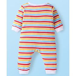 Babyhug Disney Interlock Knit Full Sleeves Rompers with Mickey Mouse Print Pack of 2 - White  Green & Red