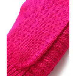 Babyhug Knit Full Length Solid Colour Fleece & Woollen Bottom - Dark Pink