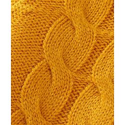 Babyhug Knitted Full Sleeves Front Open Solid Colour Hooded Sweater With Cable Knit Design & Ear Applique - Mustard