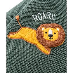Babyhug Knit Full  Sleeves Pullover Sweater with Lion Design - Green