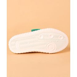 Cute Walk by Babyhug Velcro Closure Casual Shoes With Polka Dot Print & Bow Applique - Green